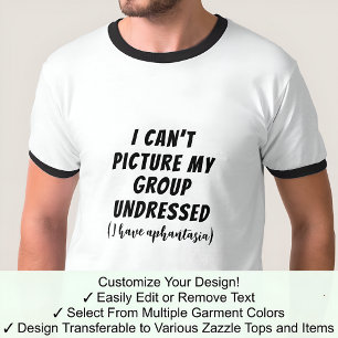 Aphantastiska Humorgruppen Avklädd Svart Teckensni T Shirt