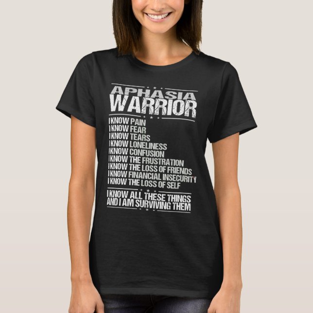 Aphasia Awareness Jag känner Pain Grått Ribbon T Shirt (Framsida)