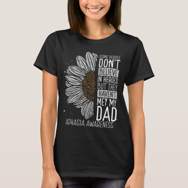 Aphasia Awareness Ribbon Pappa Aphasia Warrior T Shirt (Framsida)