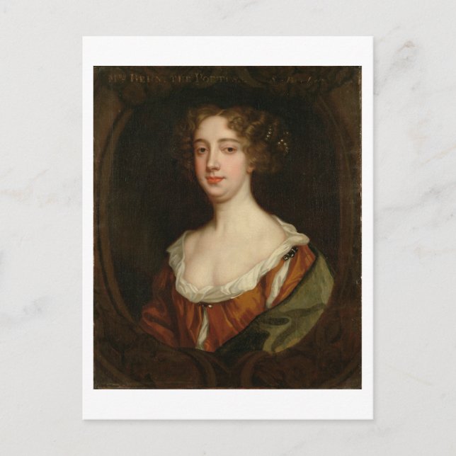Aphra Behn (1640-89) (olja på arbetsyta) Vykort (Framsida)
