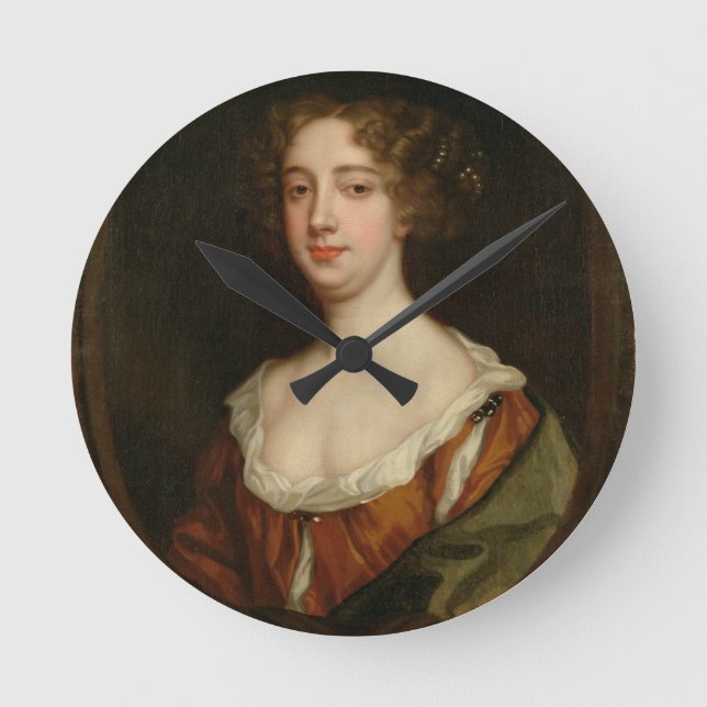 Aphra Behn (1640-89) (olja på kanfas) Rund Klocka (Framsida)