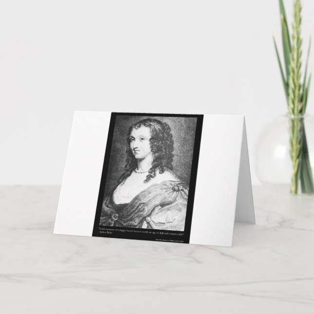 Aphra Behn "Älskandes timme" Citat På presenter Mu Kort (Framsida)