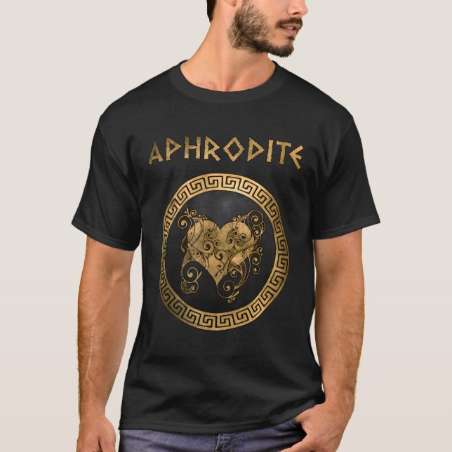 Aphrodite Ancient Grekiska gudinna från Kärlek och T Shirt (Framsida)