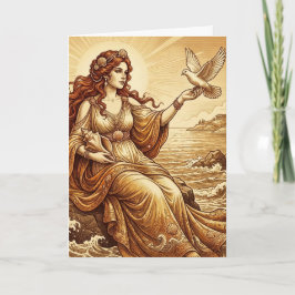 Aphrodite Grekisk Gudinna Lyckönskningskort Kort