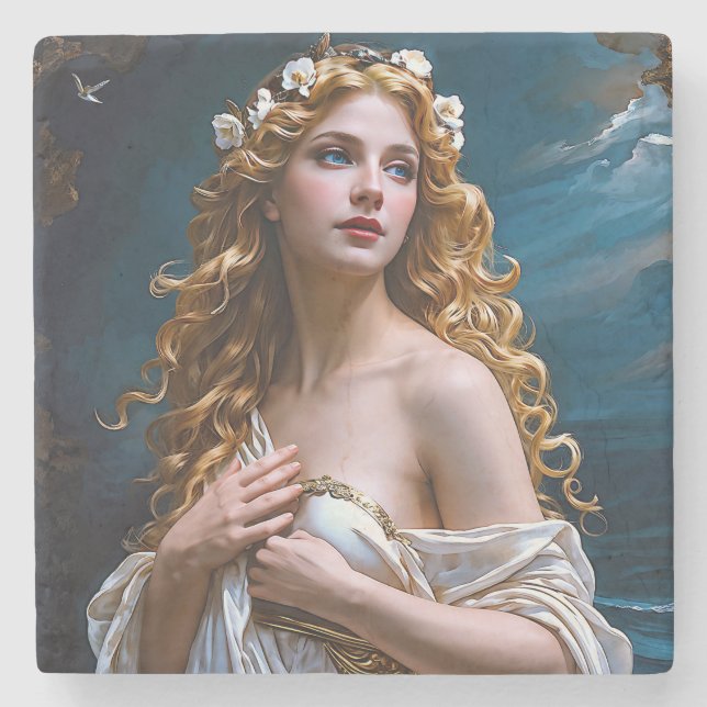 "Aphrodite: Kärlek och Ljusets gudinna" Stenunderlägg (Framsidan)