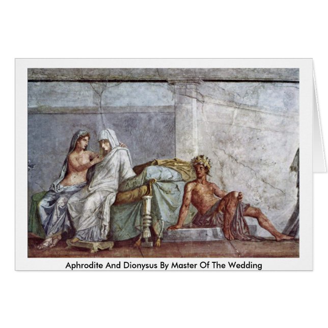 Aphrodite och Dionysus vid ledar- av bröllop Hälsningskort (Framsidan Horizontal)