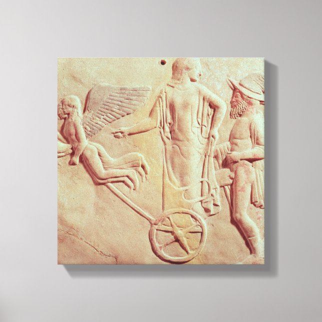 Aphrodite och Hermes rider på en schariot Canvastryck (Framsida)