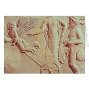 Aphrodite och Hermes som rider på en triumfvagn Hälsningskort