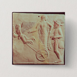 Aphrodite och Hermes som rider på en triumfvagn Knapp