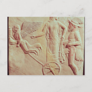 Aphrodite och Hermes som rider på en triumfvagn Vykort