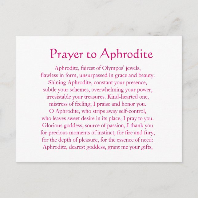 Aphrodite-vykort Vykort (Framsida)