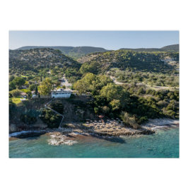 Aphrodite's gömt strand Paphos, Cypern Perfect Poster