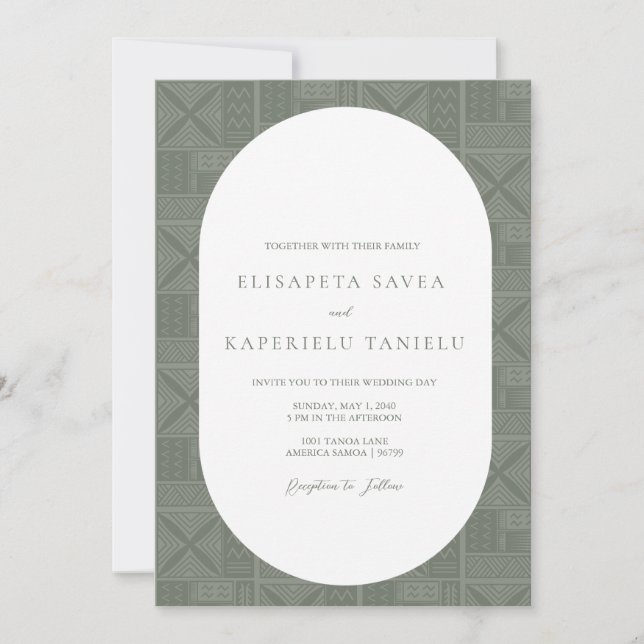 Apia bröllopsinbjudan inbjudningar (Framsida)