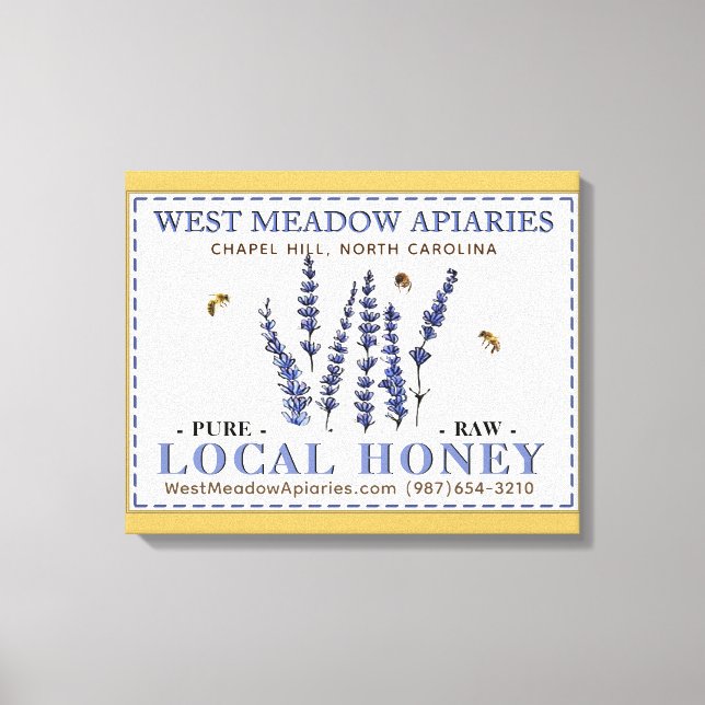 Apiary Farmers Market Bord undertecknar Local Honu Canvastryck (Framsida)