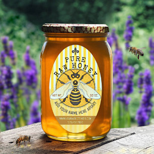 Apiary Honung Burk etiketter Honeybee Honeycomb