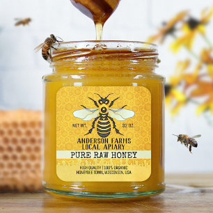 Apiary Honung Burk etiketter   Honeybee Honeycomb 