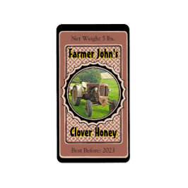 Apiary Photo Diamond Anpassningsbar Honung Burk et Adressetikett