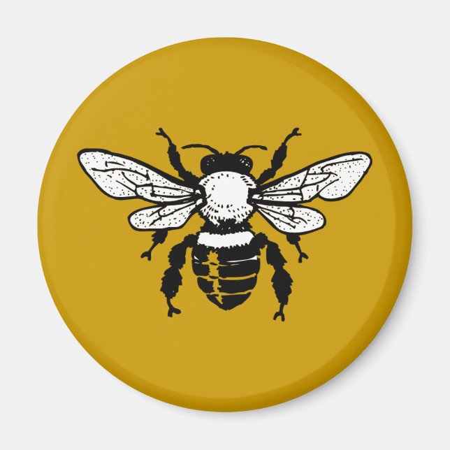 Apis Mellifera Honeybee Fridge Magnet (Framsidan)