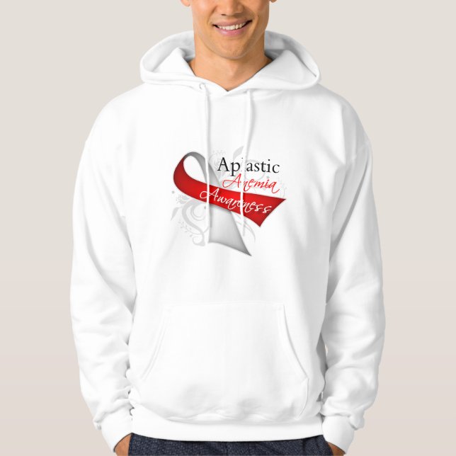 Aplastic blodbristmedvetenhetband sweatshirt med luva (Framsida)