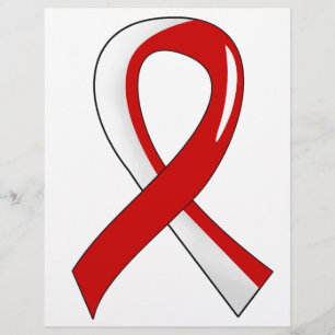 Aplastisk anemi Röd vit ribbon 3 Reklamblad