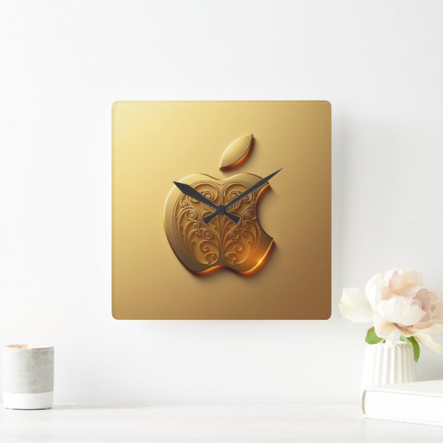 Aplle Fyrkantig Klocka (Hem)