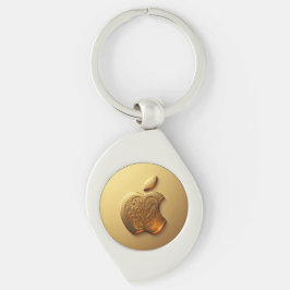 Aplle Swirl Silverfärgad Nyckelring