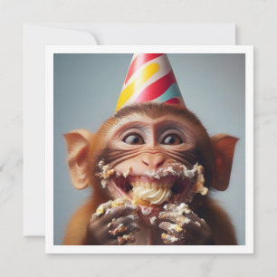Apmonkey smash tårta födelsedag, monkey inbjudan