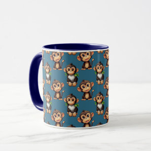Apmönsterdesign Blå Mugg