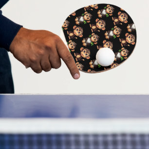 Apmönsterdesign Svart Pingisracket