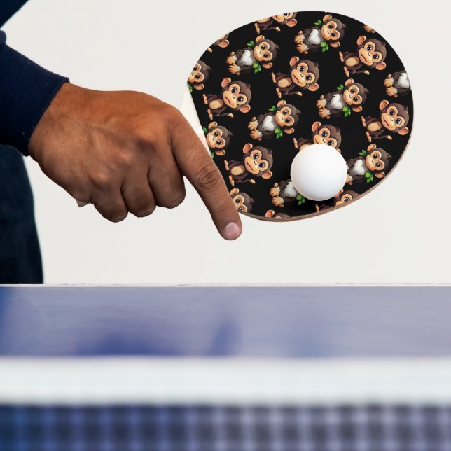 Apmönsterdesign Svart  Pingisracket (Insitu)
