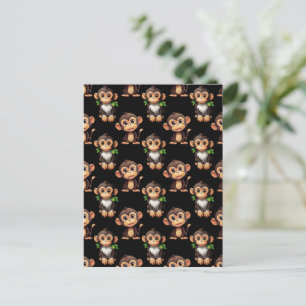 Apmönsterdesign Svart Vykort