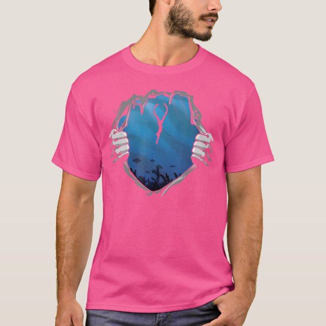 Apné dyving Freediver och Freediving T Shirt (Framsida)