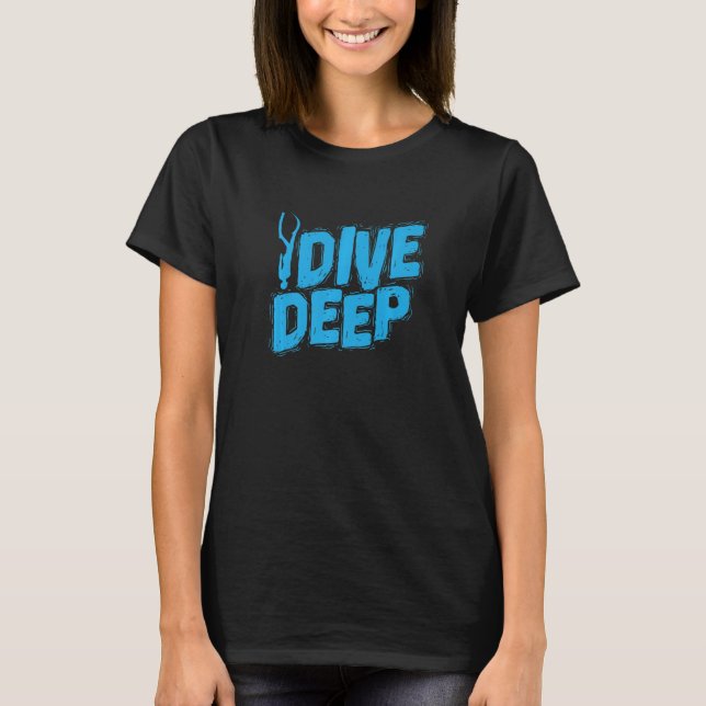 Apnea Diver Dive Deep T Shirt (Framsida)