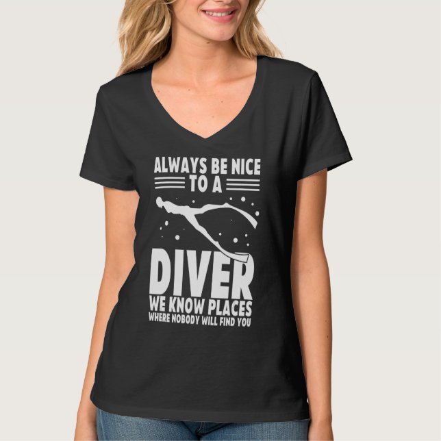 Apnoe Diver Dyving Freediing Free Diver One Breat T Shirt (Framsida)
