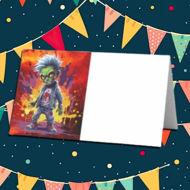Apocalypse Birthday Zombie Boy Placeringskort (Zombie Walkers,  Your birthday party won't be complete without an array of gruesome zombie props! )