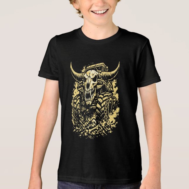 Apocalypse Bone Crusher Monster Truck T Shirt (Framsida)