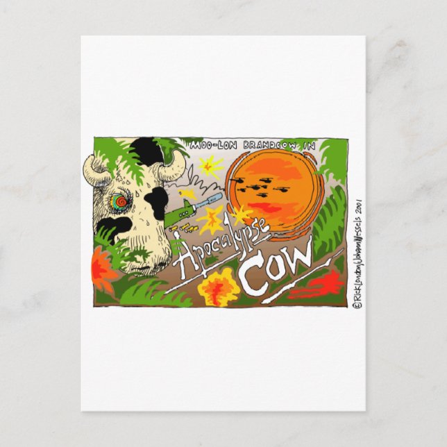 Apocalypse Cow Roliga presenter T-shirts Kort Etc. (Framsida)