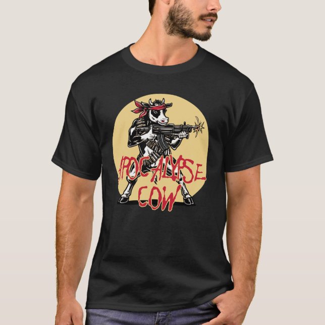 APOCALYPSE COW - vache guerrière et parodie T Shirt (Framsida)
