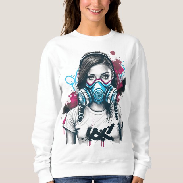 Apocalypse Girl Gas Mask T Shirt (Framsida)