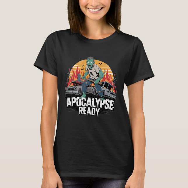 Apocalypse Redo Zombie Halloween T Shirt (Framsida)