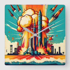 Apocalyptic Blast Fyrkantig Klocka