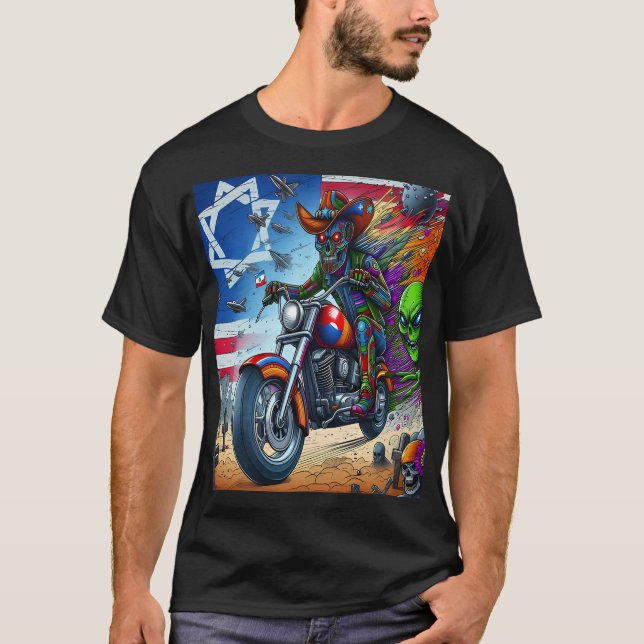 Apocalyptic Rider on a Psychedelic Journey T Shirt (Framsida)