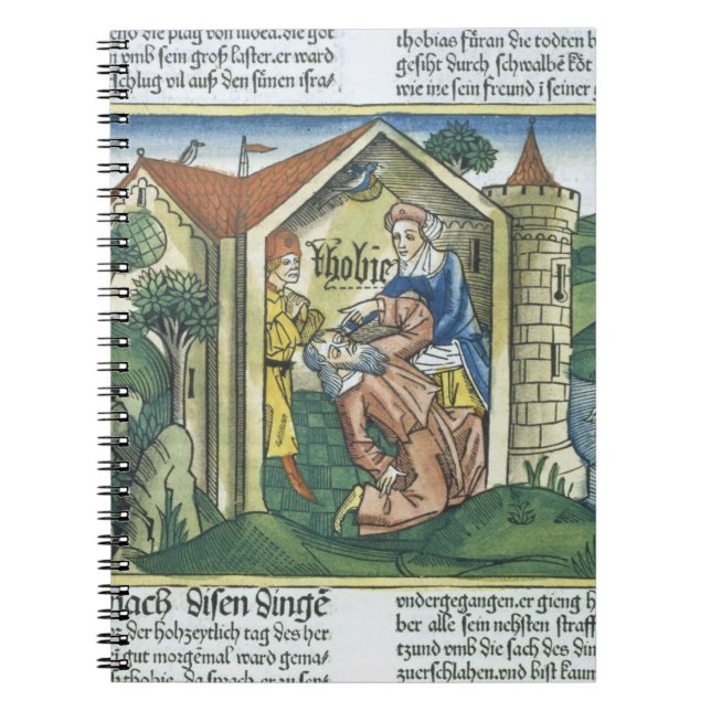 Apocrypha: Tobit förblindas av sparrow'sens Anteckningsbok Med Spiral (Framsidan)