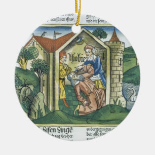 Apocrypha: Tobit förblindas av sparrow'sens Julgransprydnad Keramik