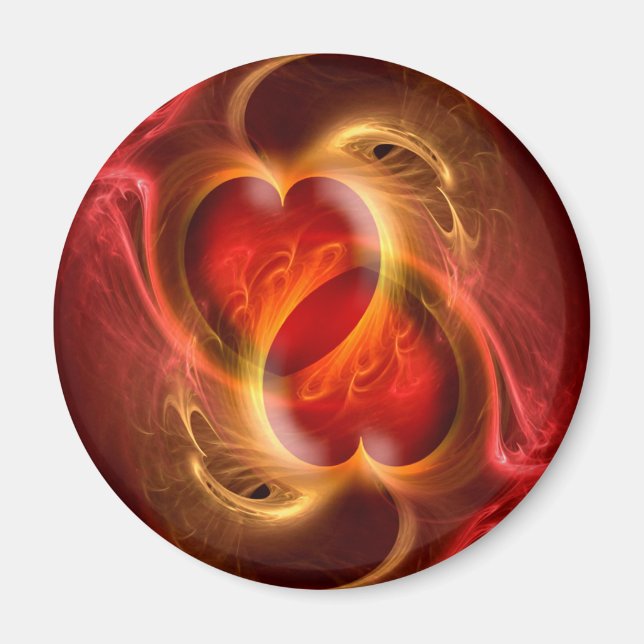 Apofys Fractal Heart per hjärta + dina idéer Magnet (Framsidan)