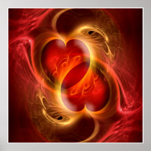 Apofys Fractal Heart per hjärta + dina idéer Poster