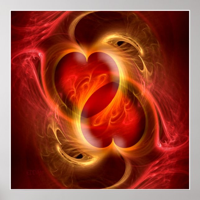 Apofys Fractal Heart per hjärta + dina idéer Poster (Framsidan)