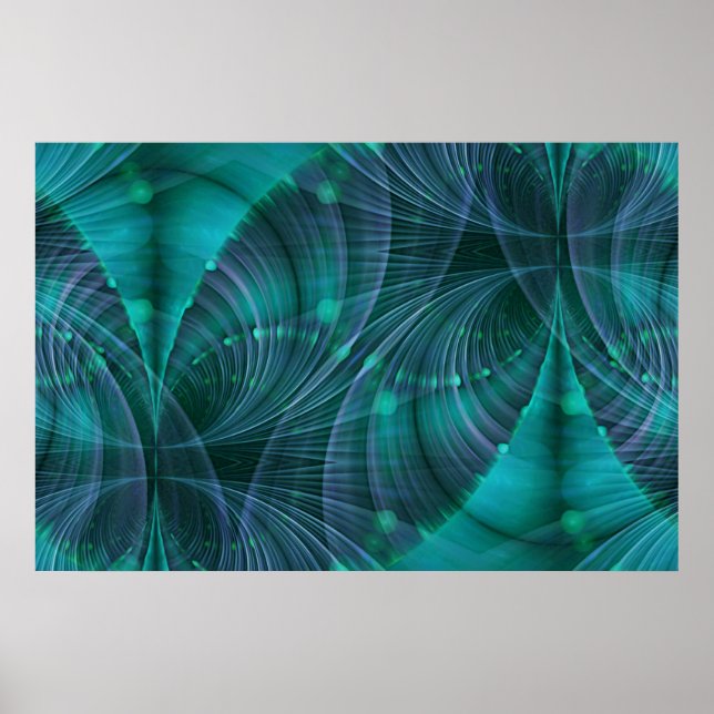 Apofysis Fractal Art I - blått Poster (Framsidan)