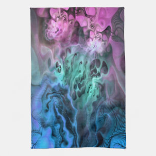 Apofysis Fractal Art II - rosa grönt blue Kökshandduk
