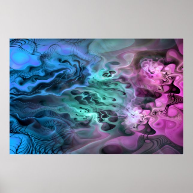 Apofysis Fractal Art II - rosa grönt blue Poster (Framsidan)